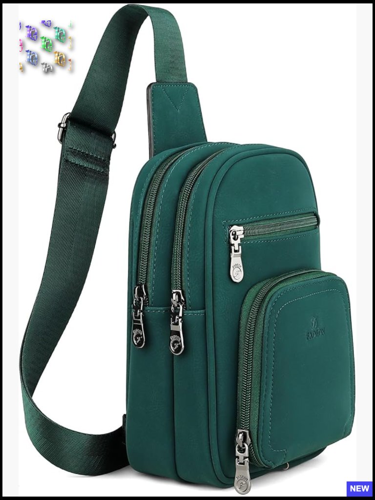 Pu Leather Sling Bag Crossbody Multi-Pocket Card Slots Trendy